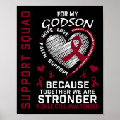 Sikkelcelbewustzijn Shirt Godson Support Group T Poster (Voorkant)