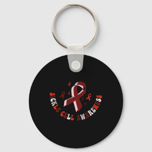Sikkelcelbewustzijn Wereld Sikkelceldag Ribbon Sleutelhanger