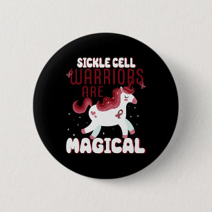 Sikkelcelkrijgers zijn magische eenhoorn Bourgondi Ronde Button 5,7 Cm