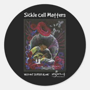 Sikkelcelproblemen - hoeven niet alleen te lijden ronde sticker