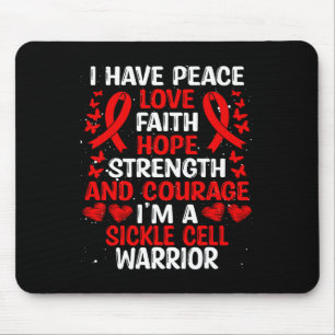 Sikkelcelziekte Warrior Peace Hope Love Aware Muismat