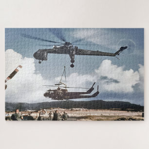 Sikorsky Skycrane met twee huey's Legpuzzel