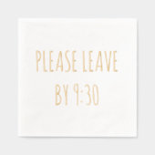 S'il vous plaît laisser Gold Foil Funny Party Napk (Recto)