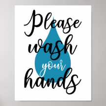 S'il vous plaît, lavez-vous les mains, affiche de 