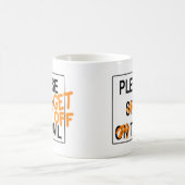 S'il vous plaît "SORTEZ" Sentier Café / Thé Mug (Centre)