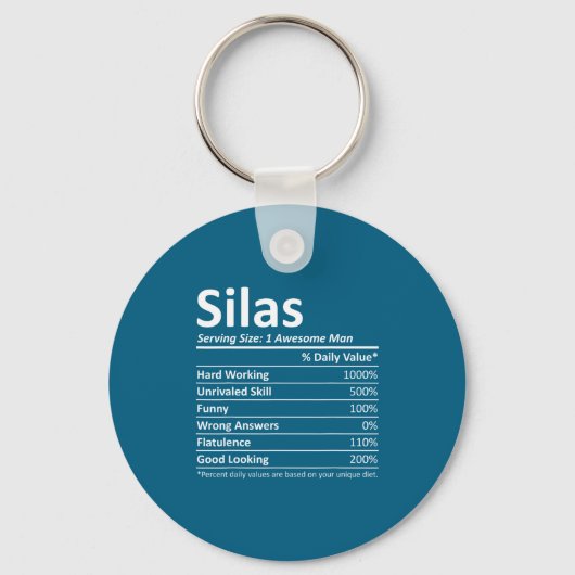 Silas Nutrition Funny Birthday D Name G  Sleutelhanger (Voorkant)
