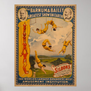 Silbons de renommée mondiale Barnum et affiche de