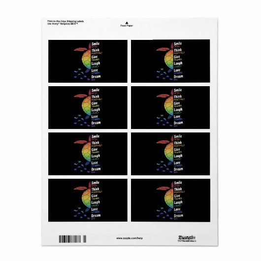 Sile Vaak, denk positief, geef Bedankt Etiket (Full Sheet)