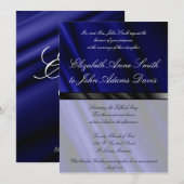 Silence bleue 2 Faire-part de mariage (Devant / Derrière)