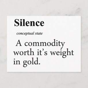 Silence Definition Briefkaart