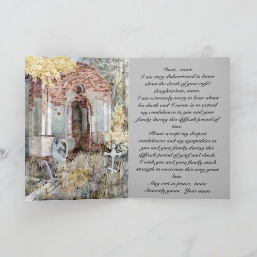 Silence éternel Carte de voeux pliée (Intérieur)