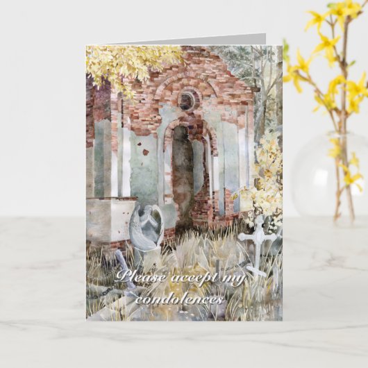 Silence éternel Carte de voeux pliée (Fleur jaune)