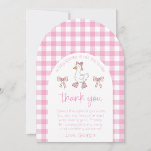 Silence Goose Birthday Photo Carte de remerciement