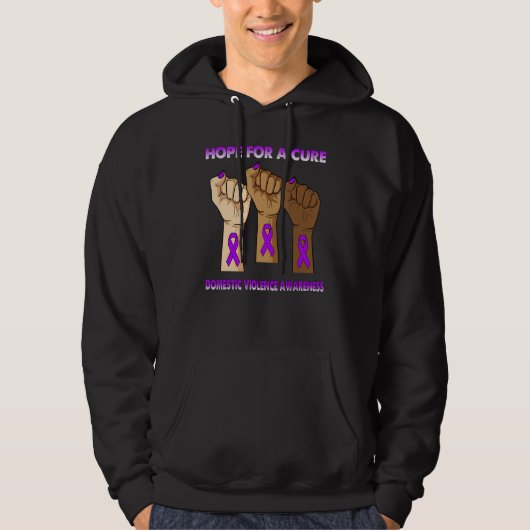 Silence Hand Hope For A Cure Domestic Violence Awa Hoodie (Voorkant)