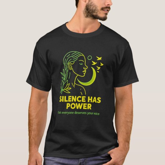 SILENCE HAS POWER  - neon minimalist Basic T-Shirt (Devant)