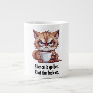 Silence is Golden Funny Cat Quotes Coffee Mok