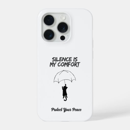 Silence Is My Comfort – Editable Quote Cat iPhone  (Verso)