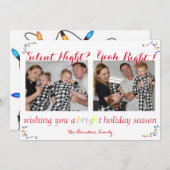 "Silence Nuit Oui Bien" Drôle Carte de Noël (Devant / Derrière)