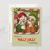 Silencieux Elfes Carte de vacances / Noël (Devant / Derrière)