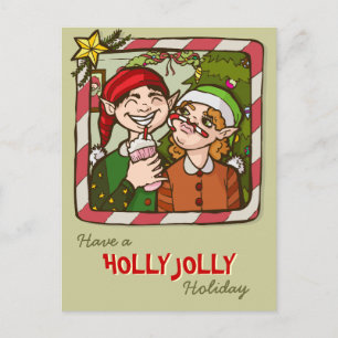 Silencieux Elfes Carte de vacances / Noël