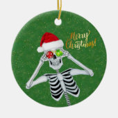 Silencieux Noël Squelette Casquette Ornements vert (Devant)