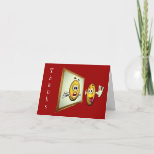 Silencieux Visage drôle Carte de remerciements