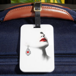 Silent Beauty – Monochrome Charcoal Art with Red  Bagagelabel