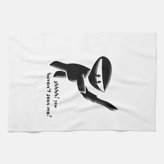 Silent Black ninja moordenaar, gewapend en gevaarl Theedoek (Horizontaal)