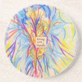 Silent Bloom - Aangepaste Logo of naam Sandstone C Zandsteen Onderzetter