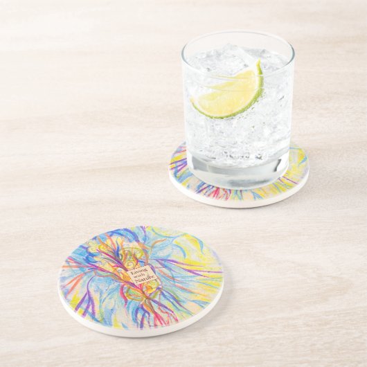 Silent Bloom - Aangepaste Logo of naam Sandstone C Zandsteen Onderzetter (Zijkant)