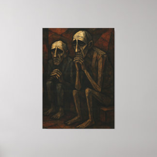 Silent Companions" | Cubist & Expressionist . Canvas Afdruk