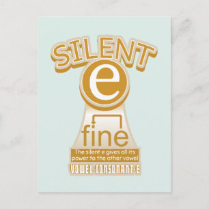 Silent E English Language Phonics Rule Briefkaart