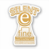 Silent E English Language Phonics Rule Sticker (Voorkant)