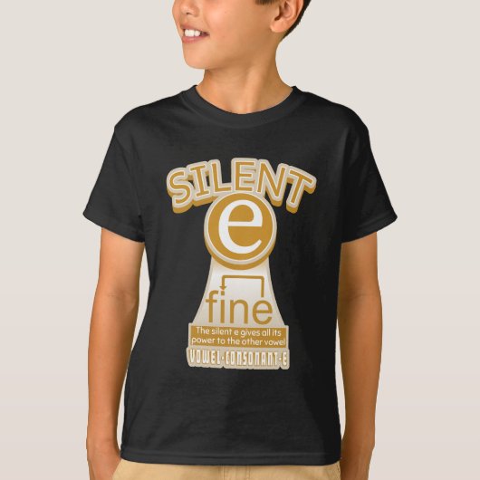 Silent E English Language Phonics Rule T-shirt (Voorkant)