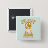 Silent E English Language Phonics Rule Vierkante Button 5,1 Cm (Voorkant /achterkant)