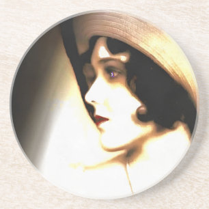 Silent Film Star 1920s-portret Zandsteen Onderzetter