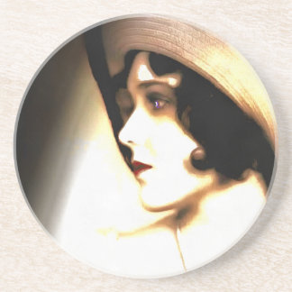 Silent Film Star  1920s-portret Zandsteen Onderzetter