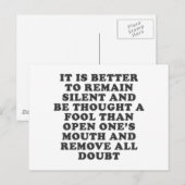 Silent Fool Briefkaart (Voorkant / Achterkant)