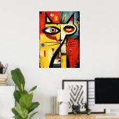 Silent Gaze — Contemporary Abstract Expressionism Poster (Thuiskantoor)