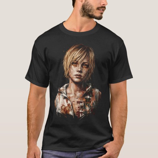 Silent Hill 3 Heather Mason Oranje Trui Spijkerbro T-shirt (Voorkant)