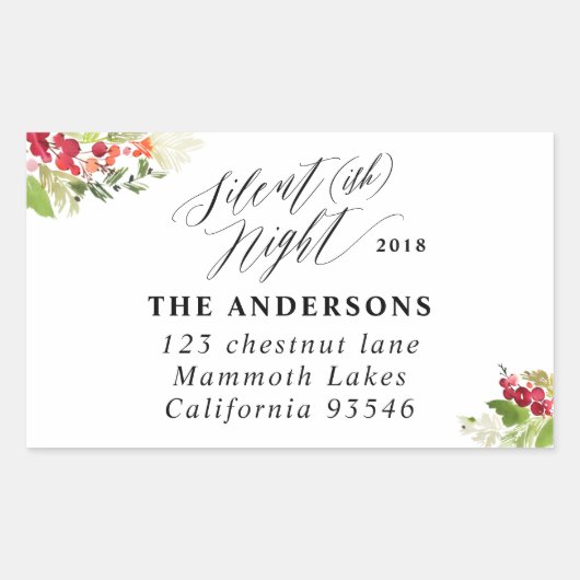 Silent (ish) night Christmas vakantieadres label (Voorkant)