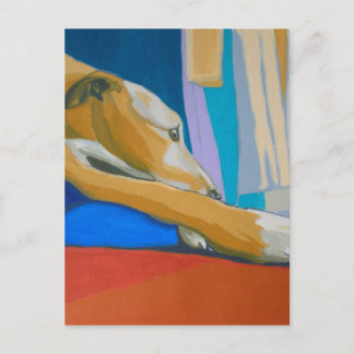'Silent Longing' - Yellow lurcher Briefkaart