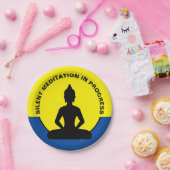 SILENT Meditation in Progress & Buddha Mindfulness Papieren Bordje (Feest)