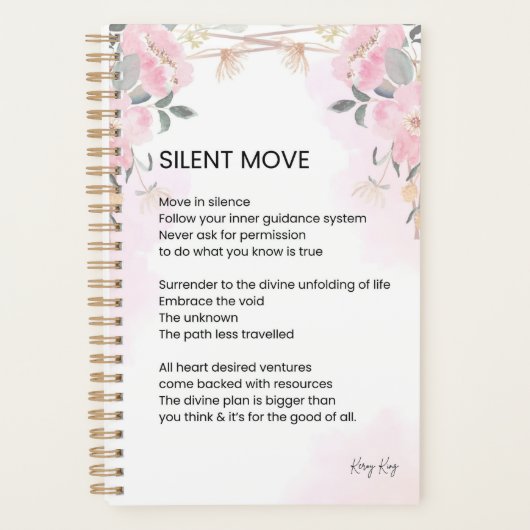 Silent Move - Aanmoedigingsgedicht Planner (Voorkant)