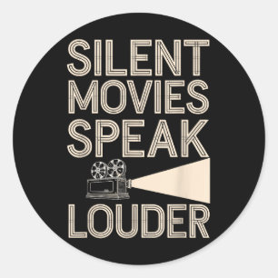 Silent Movie Fan Cinema Clic Film Lover Ronde Sticker