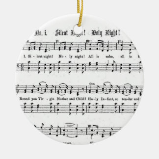 SILENT NACHT HOLY NGHT SHEET MUSIC CHRISTMAS SONG KERAMISCH ORNAMENT