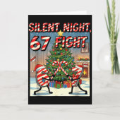 Silent Night 67 Fight Christmas Cartoon Tee Kaart (Voorkant)