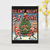 Silent Night 67 Fight Christmas Cartoon Tee Kaart (Gele Bloem)