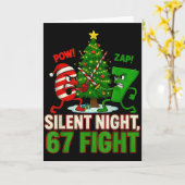 Silent Night 67 Fight Funny Christmas Kaart (Gele Bloem)