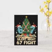 Silent Night 67 Fight Funny Christmas Tee Kaart (Gele Bloem)